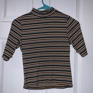 Turtle neck, striped stretch top